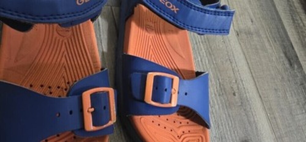 Geox J Sandal Fusbetto Royal Blue/Orange Water Friendly Kids Sz 1 Hook And Loop - Picture 6 of 7